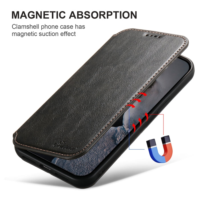 For iPhone 16 Plus Suteni J05 Leather Magnetic MagSafe Phone Case(Black) - iPhone 16 Plus Cases by Suteni | Online Shopping UK | buy2fix