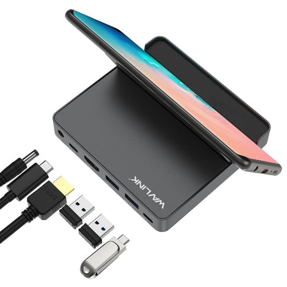 WAVLINK WL-UHP3D01 Portable Type-C Cell Phone Docking Station Multi-Port USB HUB Adapter(AU Plug) - USB 3.0 HUB by WAVLINK | Online Shopping UK | buy2fix