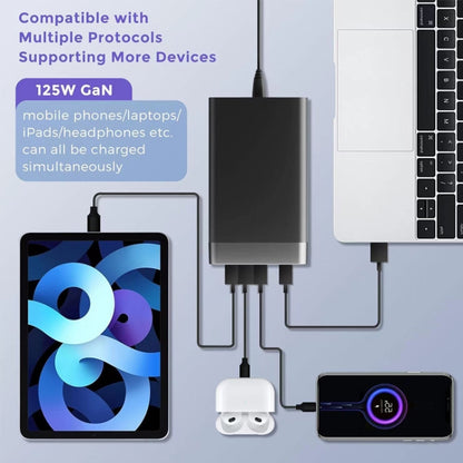 GAN 125W PD65W Dual Type-C + QC3.0 USB Multi Compatible Notebook Adapter AU Plug - Cable & Adapter by buy2fix | Online Shopping UK | buy2fix