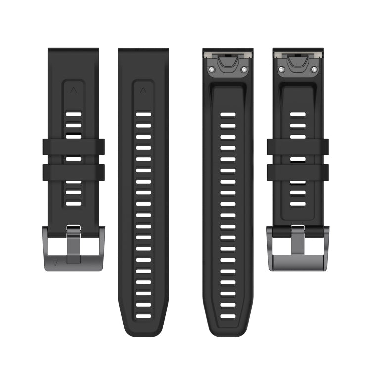 For Garmin MARQ Solid Color Black Buckle Silicone Quick Release Watch Band(Black) - Watch Bands by buy2fix | Online Shopping UK | buy2fix