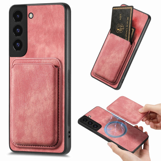 For Samsung Galaxy S22+ 5G Retro Leather Card Bag Magnetic Phone Case(Pink) - Galaxy S22+ 5G Cases by buy2fix | Online Shopping UK | buy2fix
