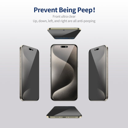 For iPhone 14 Pro 2pcs ENKAY Hat-Prince 360 Degree Anti-peeping Privacy Full Screen Tempered Glass Film - iPhone 14 Pro Tempered Glass by ENKAY | Online Shopping UK | buy2fix