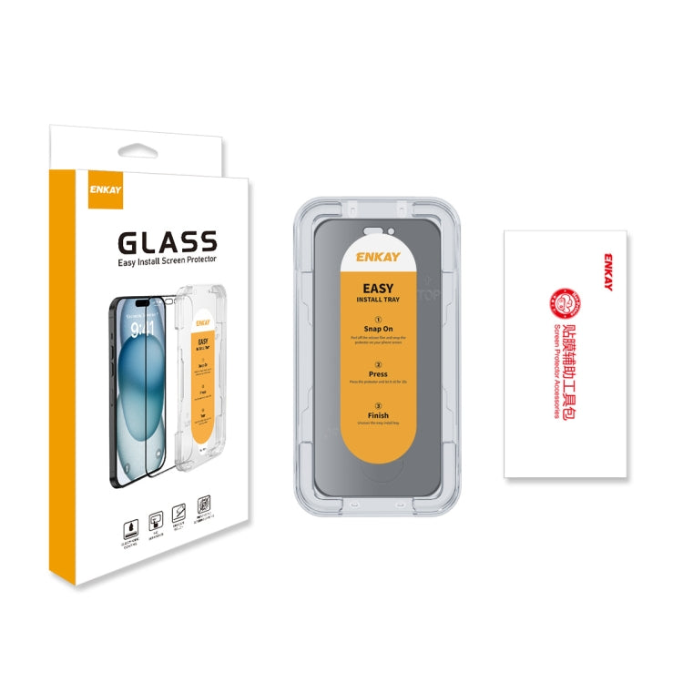 For iPhone 15 Pro Max ENKAY Easy Install Anti-peeping Privacy Full Screen Tempered Glass Film - iPhone 15 Pro Max Tempered Glass by ENKAY | Online Shopping UK | buy2fix