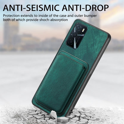 For OPPO Find X5 Pro Retro Leather Card Bag Magnetic Phone Case(Green) - OPPO Cases by buy2fix | Online Shopping UK | buy2fix