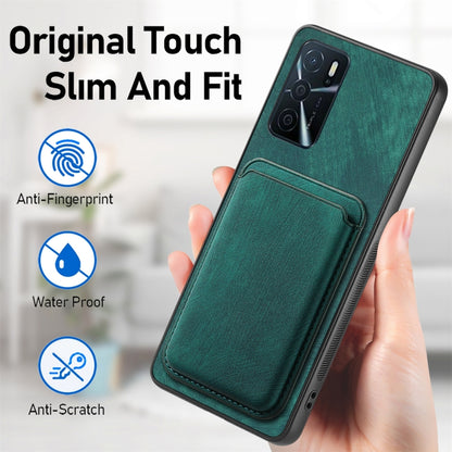 For OPPO Reno7 Pro 5G Retro Leather Card Bag Magnetic Phone Case(Green) - OPPO Cases by buy2fix | Online Shopping UK | buy2fix