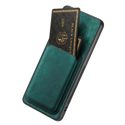 For OPPO Reno6 Pro 5G Retro Leather Card Bag Magnetic Phone Case(Green) - OPPO Cases by buy2fix | Online Shopping UK | buy2fix