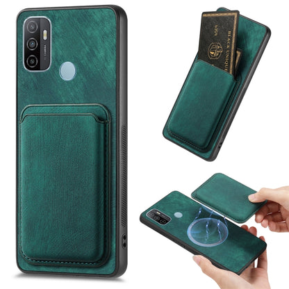 For OPPO A53 / A53S Retro Leather Card Bag Magnetic Phone Case(Green) - OPPO Cases by buy2fix | Online Shopping UK | buy2fix