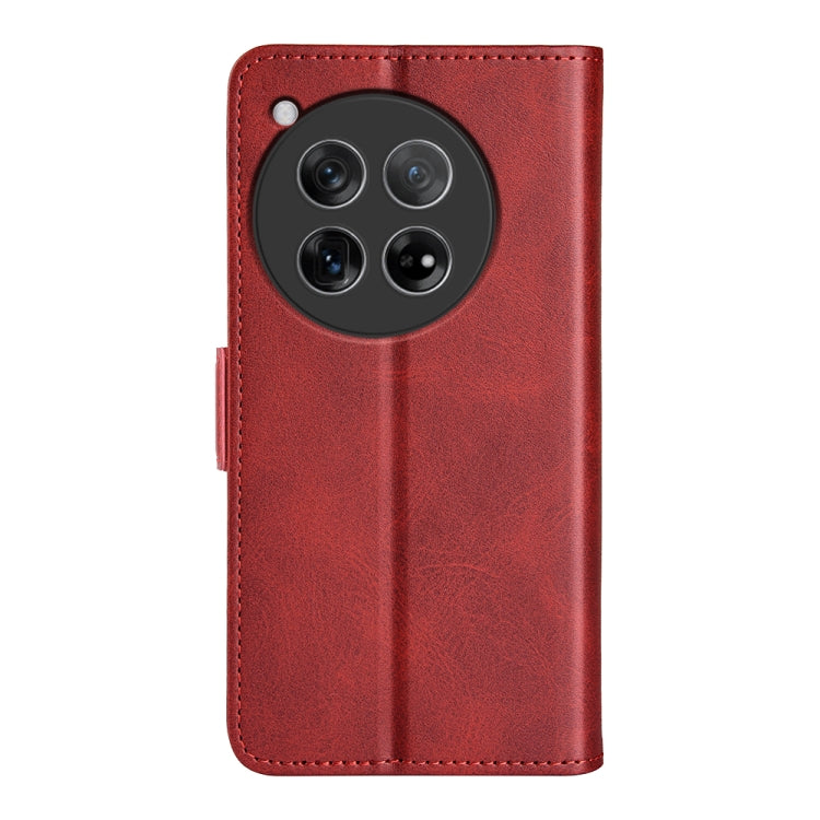 For OnePlus 12 Dual-side Magnetic Buckle Horizontal Flip Leather Phone Case(Red) - OnePlus Cases by buy2fix | Online Shopping UK | buy2fix