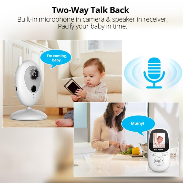 R306 Room Temperature Monitor Intercom Camera 2.0-inch Night Vision Wireless Baby Monitor(US Plug) - Baby Monitor by buy2fix | Online Shopping UK | buy2fix