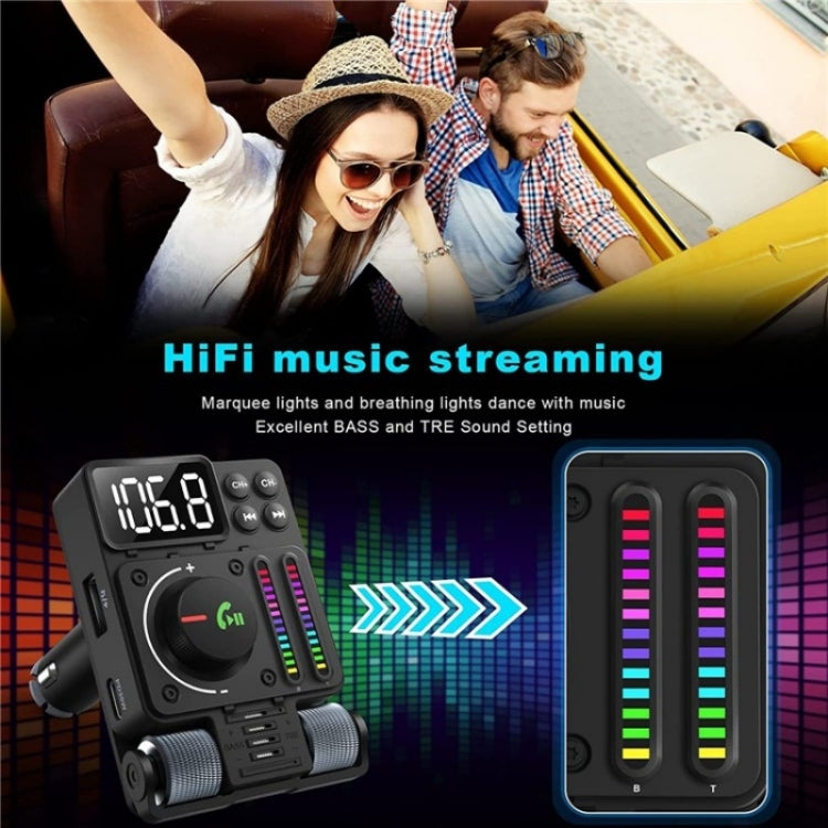 MT01 Car FM Transmitter MP3 Music Player Bluetooth Adapter Type-C + USB Car Charger - Bluetooth Car Kits by buy2fix | Online Shopping UK | buy2fix