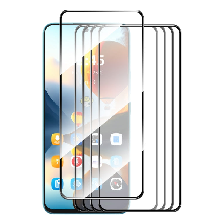 For Tecno Spark 20 5pcs ENKAY Full Glue High Aluminum-silicon Tempered Glass Film - Tecno Tempered Glass by ENKAY | Online Shopping UK | buy2fix