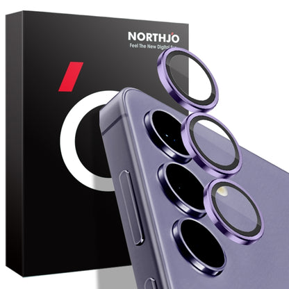 For Samsung Galaxy S24+ 5G NORTHJO Camera LensCD Vein Metal Ring Tempered Glass Film(Purple) - Galaxy S24+ 5G Tempered Glass by NORTHJO | Online Shopping UK | buy2fix