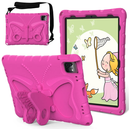 For iPad Pro 11 2024 Butterfly Bracket EVA Shockproof Tablet Case(Rose Red) - iPad Pro 11 2024 Cases by buy2fix | Online Shopping UK | buy2fix