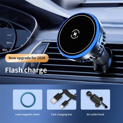 T1 With RGB Light Semiconductor Refrigeration Car Air Outlet Magnetic Wireless Charger - Wireless Charging Pads by buy2fix | Online Shopping UK | buy2fix