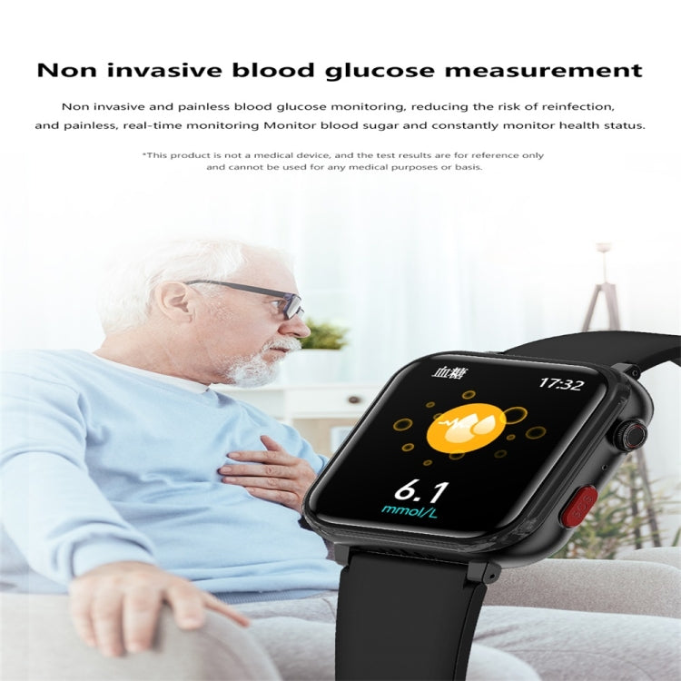 G18 1.83 inch Color Screen Smart Watch Silicone Strap, Support  Noninvasive Blood Sugar / Uric Acid(Red) - Smart Watches by buy2fix | Online Shopping UK | buy2fix