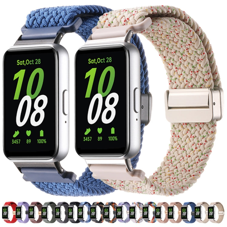 For Samsung Galaxy Fit3 Magnetic Buckle Nylon Braid Watch Band(Colorful Blue) - Watch Bands by buy2fix | Online Shopping UK | buy2fix