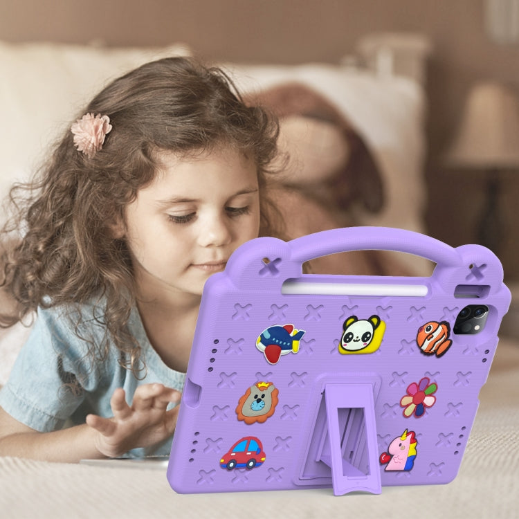 For iPad Air 11 2024 Handle Kickstand Children EVA Shockproof Tablet Case(Light Purple) - iPad Air 11 2024 Cases by buy2fix | Online Shopping UK | buy2fix