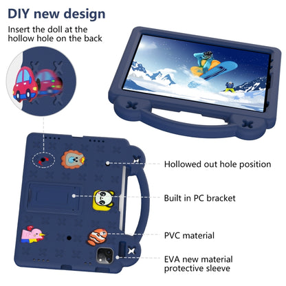 For iPad Air 11 2024 Handle Kickstand Children EVA Shockproof Tablet Case(Navy Blue) - iPad Air 11 2024 Cases by buy2fix | Online Shopping UK | buy2fix