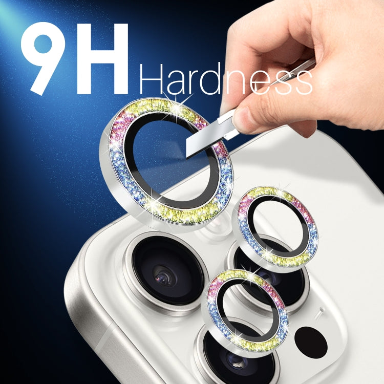 For iPhone 15 Pro / 15 Pro Max NORTHJO 2 Set 6pcs Camera Lens Protector Glitter Metal Ring Film(Colorful) - iPhone 15 Pro Max Tempered Glass by NORTHJO | Online Shopping UK | buy2fix