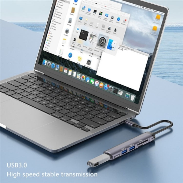 T505 Laptop Phone Adapter Type-C to USB2.0x2 + USB3.0 + TF / SD Card Slots USB HUB - USB 3.0 HUB by buy2fix | Online Shopping UK | buy2fix