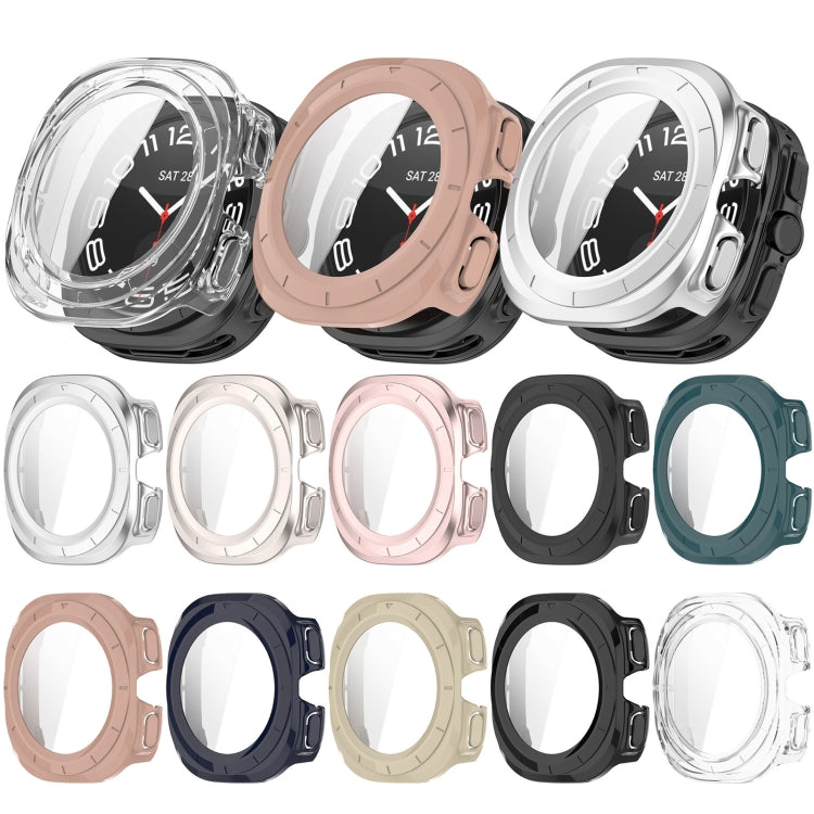 For Samsung Galaxy Watch 7 44mm PC+Tempered Film Integrated Waterproof Watch Protective Case(Transparent) - Watch Cases by buy2fix | Online Shopping UK | buy2fix