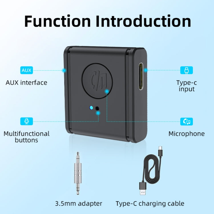 B1 Bluetooth 5.3 AUX Receiver 3.5mm Car Audio Adapter HiFi Sound Hand-Free Call - Bluetooth Car Kits by buy2fix | Online Shopping UK | buy2fix