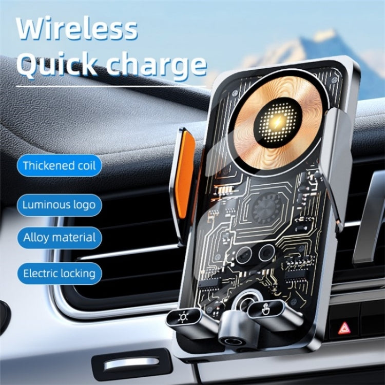 C1 Car Wireless 66W Fast Charger Phone Holder Infrared Sensor Punk Style(Black) - Wireless Charging Pads by buy2fix | Online Shopping UK | buy2fix