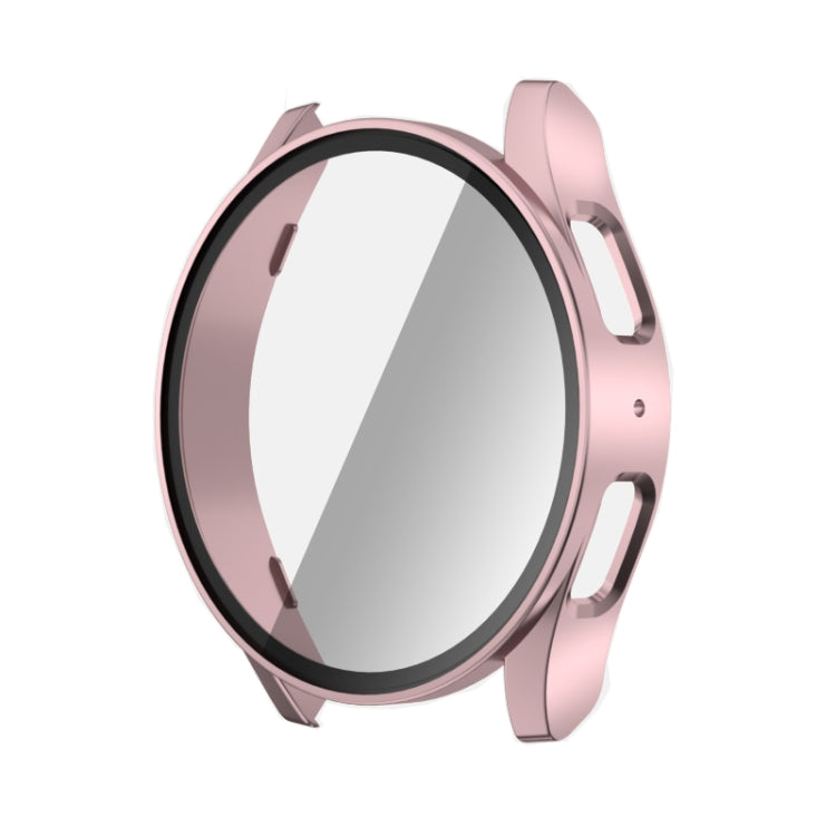 For Samsun Galaxy Watch 7 44mm PC + Tempered Film Integrated Watch Protective Case(Rose Gold) - Watch Cases by buy2fix | Online Shopping UK | buy2fix