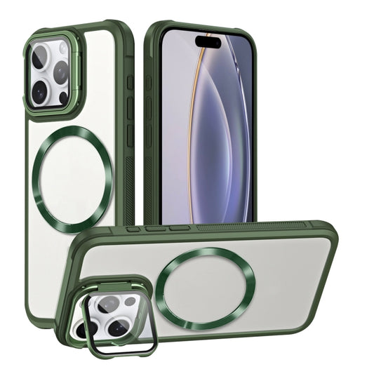 For iPhone 16 Pro CD-grain Magsafe Acrylic Hybrid TPU Phone Case(Green) - iPhone 16 Pro Cases by buy2fix | Online Shopping UK | buy2fix