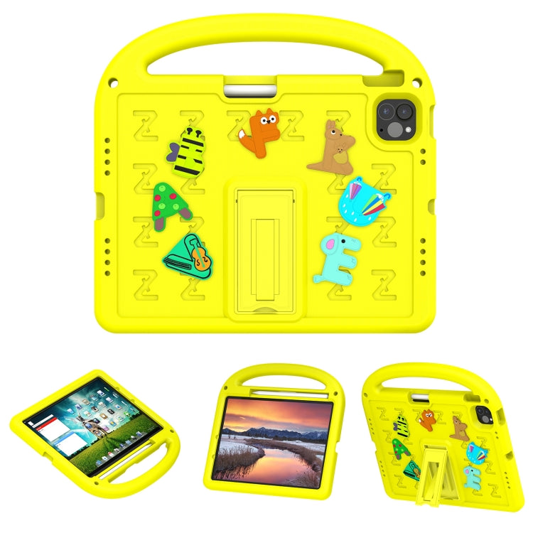 For iPad Air 11 2024 Cartoon Sparrow EVA Shockproof Tablet Case(Yellow) - iPad Air 11 2024 Cases by buy2fix | Online Shopping UK | buy2fix