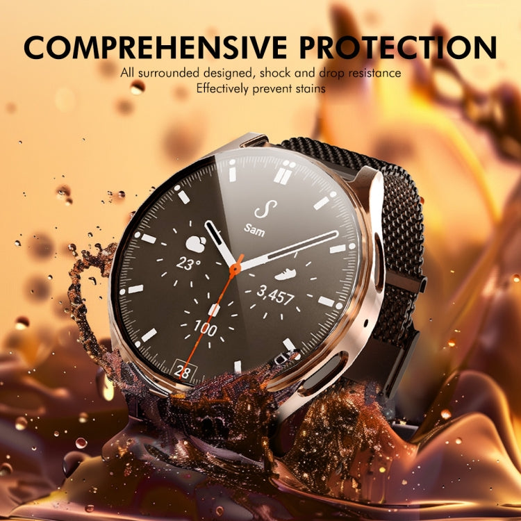 For Samsung Galaxy Watch7 40mm ENKAY Hat-Prince Full Coverage Electroplated Soft TPU Case with Screen Protection(Black) - Watch Cases by ENKAY | Online Shopping UK | buy2fix