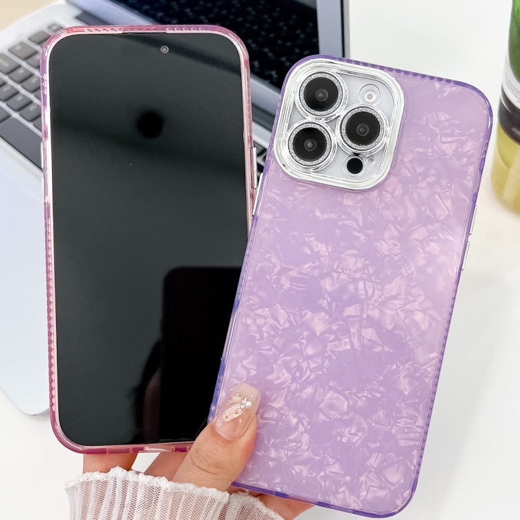 For iPhone 16 Plating Glitter Texture TPU Phone Case with Lens Film(Purple Tinfoil Texture) - iPhone 16 Cases by buy2fix | Online Shopping UK | buy2fix