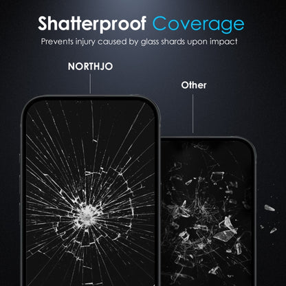 For iPhone 16 Pro NORTHJO Matte Silkscreen Anti-Fingerprint Tempered Glass Film - iPhone 16 Pro Tempered Glass by NORTHJO | Online Shopping UK | buy2fix