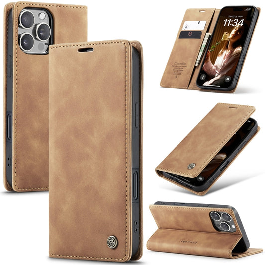 For iPhone 16 Pro CaseMe 013 Multifunctional Horizontal Flip Leather Phone Case(Brown) - iPhone 16 Pro Cases by CaseMe | Online Shopping UK | buy2fix