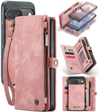 For Google Pixel 9 / 9 Pro CaseMe 008 Detachable Multifunctional Leather Phone Case(Pink) - Google Cases by CaseMe | Online Shopping UK | buy2fix