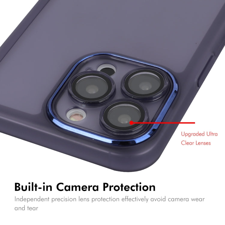 For iPhone 16 Pro Max ENKAY Hat-Prince Translucent Matte TPU Phone Case with Lens Film + 9H Big Arc Edge Film(Blue) - iPhone 16 Pro Max Cases by ENKAY | Online Shopping UK | buy2fix