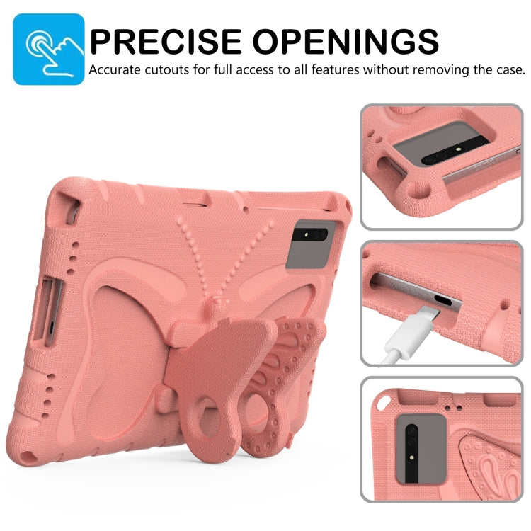 For Huawei MatePad SE 11 2024 Butterfly Bracket EVA Shockproof Tablet Case(Pink Orange) - Huawei by buy2fix | Online Shopping UK | buy2fix