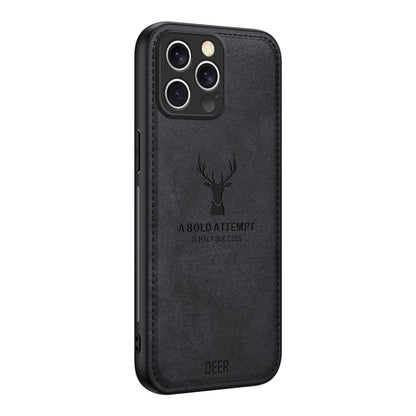 For iPhone 16 Pro Deer Head Cloth Skin All-inclusive Phone Case(Black) - iPhone 16 Pro Cases by buy2fix | Online Shopping UK | buy2fix