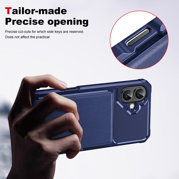 For iPhone 16 ENKAY Hat-Prince Card Slot Wallet TPU Back Leather Phone Case with Lens Film(Black) - iPhone 16 Cases by ENKAY | Online Shopping UK | buy2fix