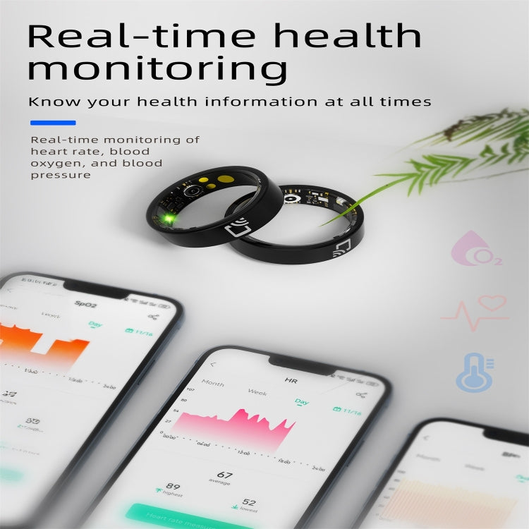 R20 SIZE 10 Smart Ring, Support Heart Rate / Blood Oxygen / Sleep Monitoring / Multiple Sports Modes(Black) - Smart Rings / Smart Telephones by buy2fix | Online Shopping UK | buy2fix