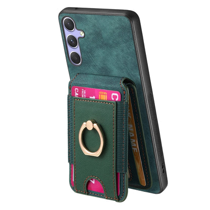 For Samsung Galaxy S25 5G Retro Splitable Magnetic Stand Card Bag Leather Phone Case(Green) - Galaxy S25 5G Cases by buy2fix | Online Shopping UK | buy2fix