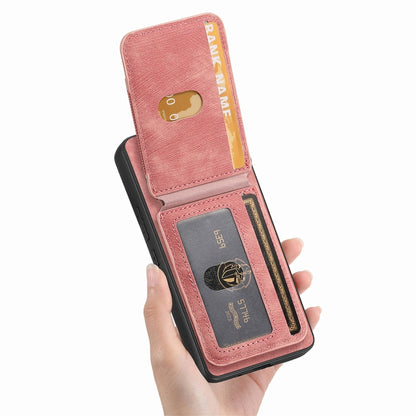 For Samsung Galaxy S25+ 5G Retro Splitable Magnetic Stand Card Bag Leather Phone Case(Pink) - Galaxy S25+ 5G Cases by buy2fix | Online Shopping UK | buy2fix