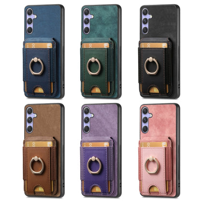 For Samsung Galaxy S25 Ultra 5G Retro Splitable Magnetic Stand Card Bag Leather Phone Case(Purple) - Galaxy S25 Ultra 5G Cases by buy2fix | Online Shopping UK | buy2fix