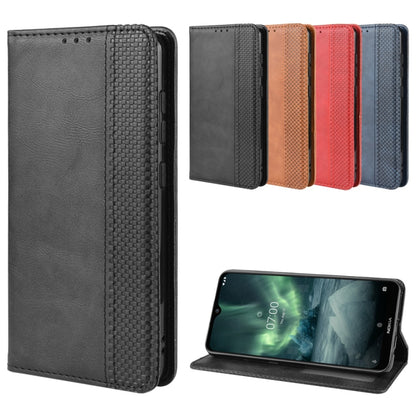 For Nokia 7.2 / Nokia 6.2 Magnetic Buckle Retro Crazy Horse Texture Horizontal Flip Leather Case , with Holder & Card Slots & Photo Frame(Black) - Nokia Cases by buy2fix | Online Shopping UK | buy2fix
