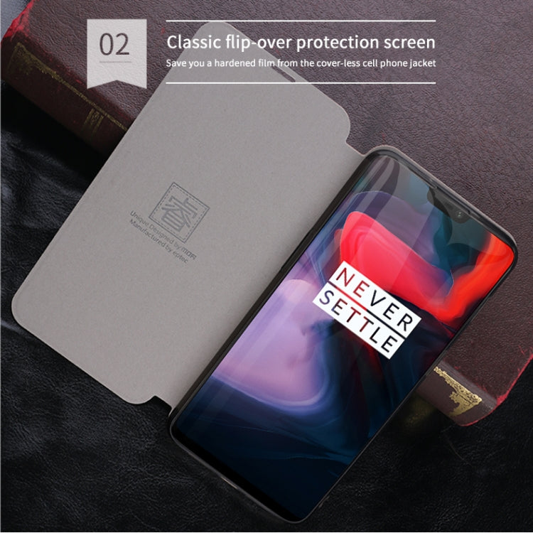 For Oneplus 6 MOFI Rui Series Classical Leather Flip Leather Case With Bracket Embedded Steel Plate All-inclusive(Brown) - OnePlus Cases by MOFI | Online Shopping UK | buy2fix