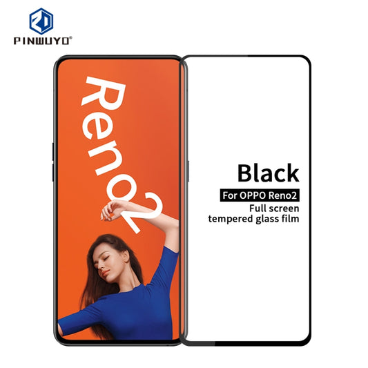 For OPPO Reno2 PINWUYO 9H 2.5D Full Screen Tempered Glass Film(Black) - OPPO Tempered Glass by PINWUYO | Online Shopping UK | buy2fix