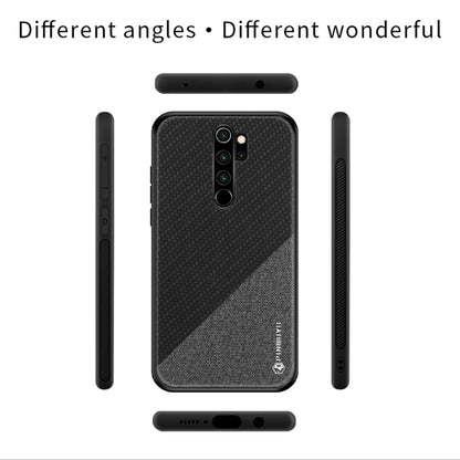 For Xiaomi RedMi Note 8 Pro PINWUYO Rong Series  Shockproof PC + TPU+ Chemical Fiber Cloth Protective Cover(Brown) - Xiaomi Cases by buy2fix | Online Shopping UK | buy2fix