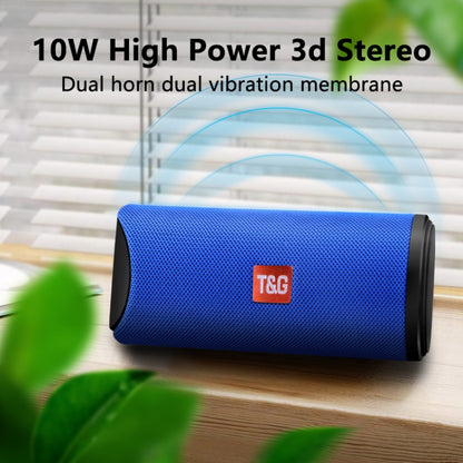 T&G TG113 Portable Bluetooth Speakers Waterproof Stereo Outdoor Loudspeaker MP3 Bass Sound Box with FM Radio(Green) - Desktop Speaker by T&G | Online Shopping UK | buy2fix