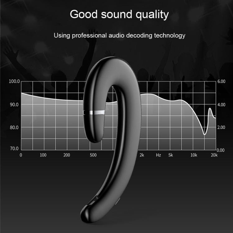 ET Bluetooth Earphone Wireless Headset Handsfree Ear Hook Waterproof Noise Cancelling Earphone with Mic for Android IPhone(black) - Bluetooth Earphone by buy2fix | Online Shopping UK | buy2fix