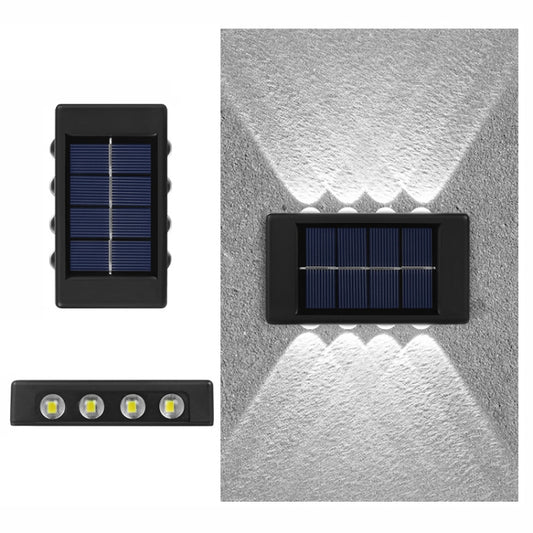 8LED NiMH Solar Wall Lamp Outdoor Waterproof Up And Down Double-headed Spotlights(White Light) - Solar Lights by buy2fix | Online Shopping UK | buy2fix